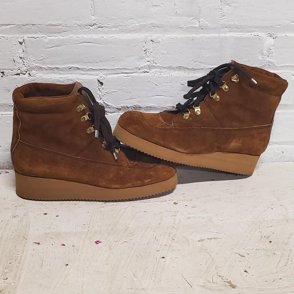 Mens vintage 70s Aspen Poland  brown suede trail finder ankle high hiking boots